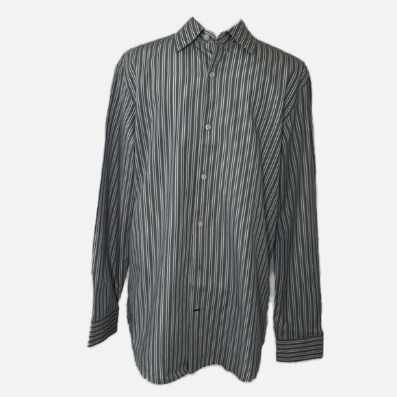 Banana Republic Men’s Fitted Dress Shirt Blue/Purple Stripe 100% Cotton Size M - Picture 1 of 10